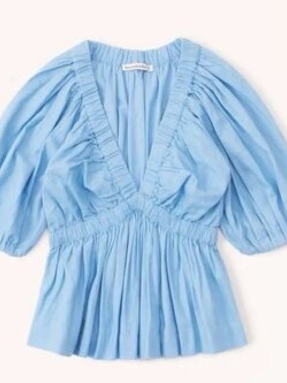 Abercrombie & Fitch Linen Blend Blue Peplum Top Size M Boho Chic